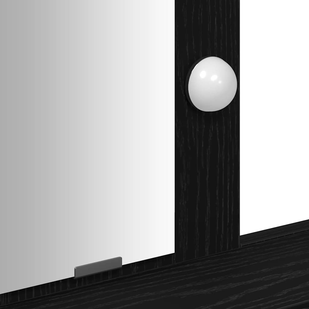 Schminktisch mit Spiegel Schwarz 79 x 41 x 140 cm Holzwerkstoff