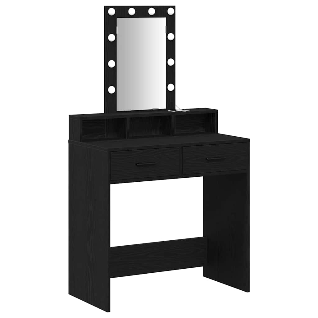 Schminktisch mit Spiegel Schwarz 79 x 41 x 140 cm Holzwerkstoff