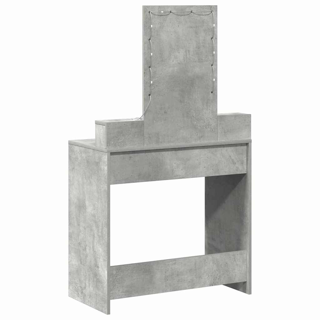 Schminktisch mit Schubladen Grau 79 x 41 x 140 cm Holzwerkstoff