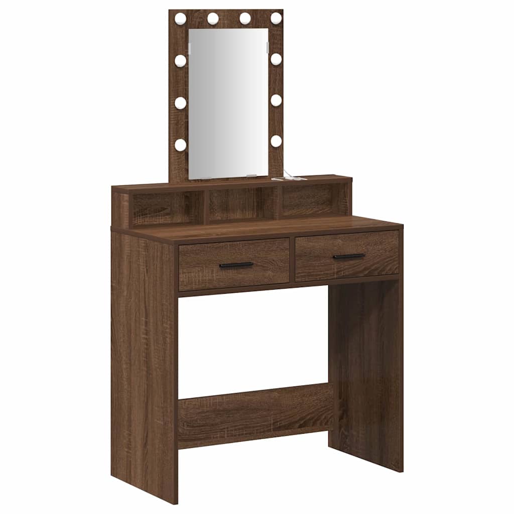 Schminktisch mit Speicher Braun 79 x 41 x 140 cm Holzwerkstoff