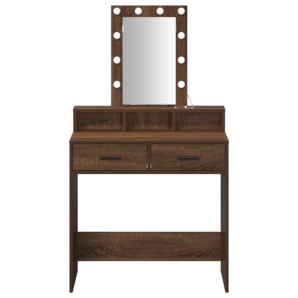 Schminktisch mit Speicher Braun 79 x 41 x 140 cm Holzwerkstoff