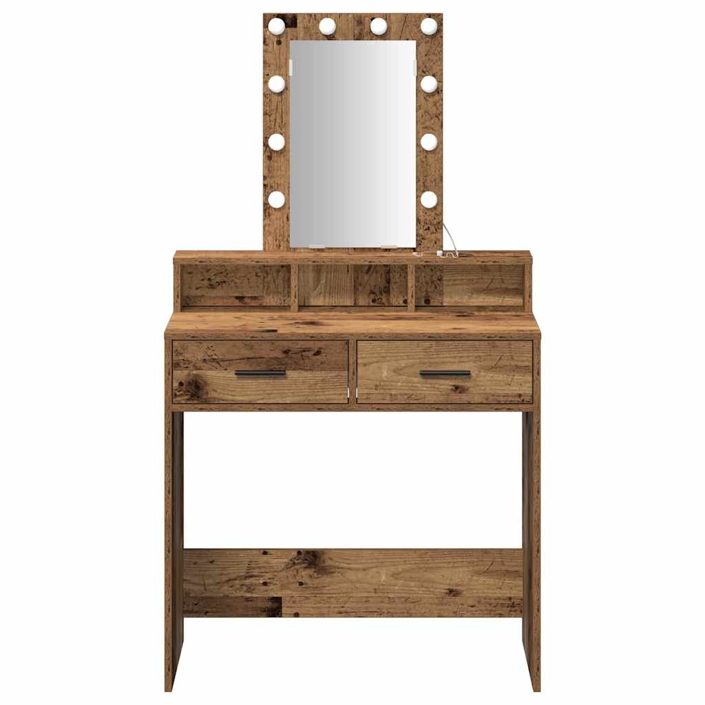 Schminktisch mit Speicher Braun 79 x 41 x 140 cm Holzwerkstoff