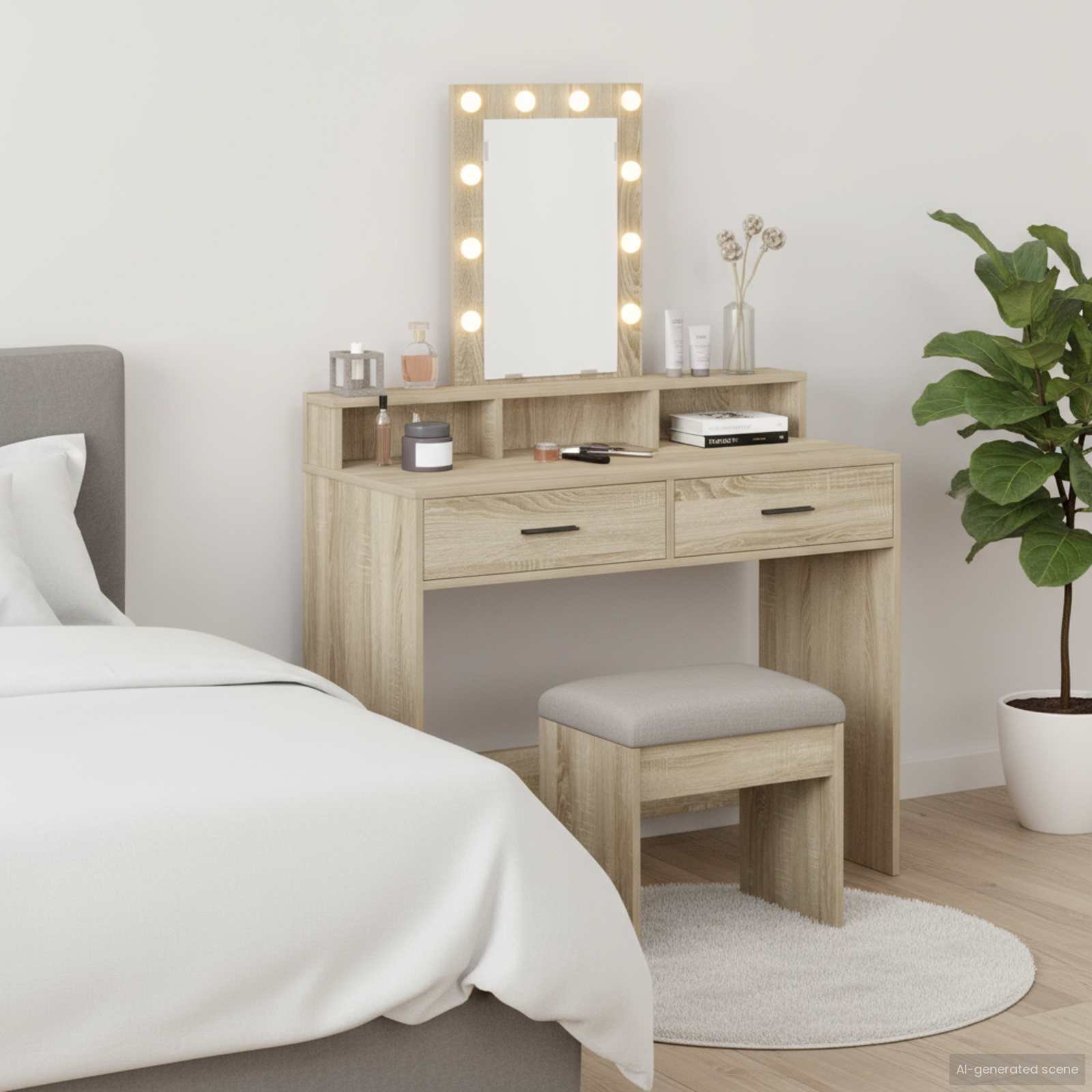 Schminktisch mit Speicher Braun 100 x 41 x 140 cm Holzwerkstoff