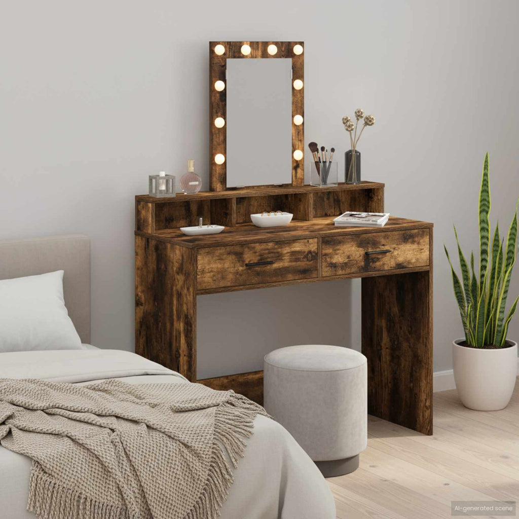 Schminktisch mit Speicher Braun 100 x 41 x 140 cm Holzwerkstoff