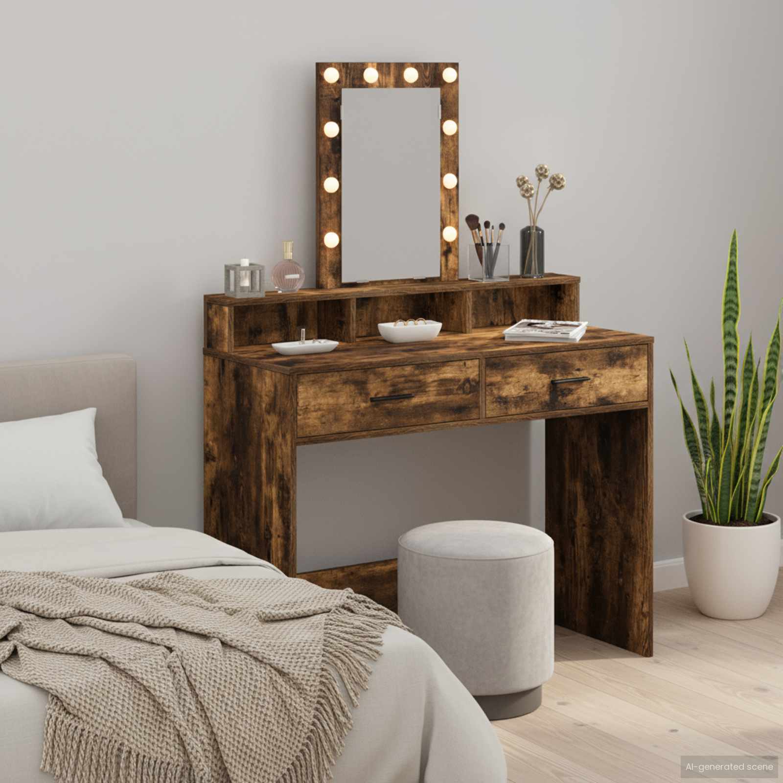 Schminktisch mit Speicher Braun 100 x 41 x 140 cm Holzwerkstoff