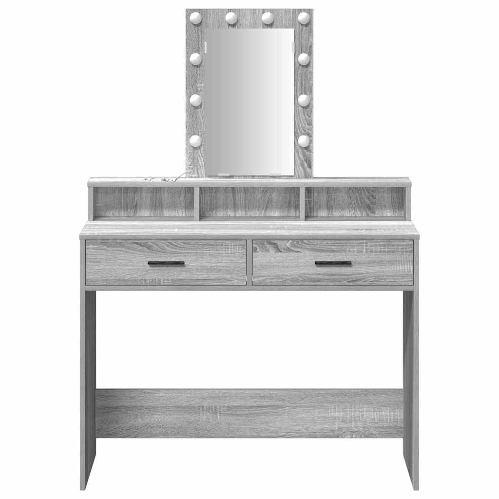 Schminktisch mit Speicher Grau 100 x 41 x 140 cm Holzwerkstoff