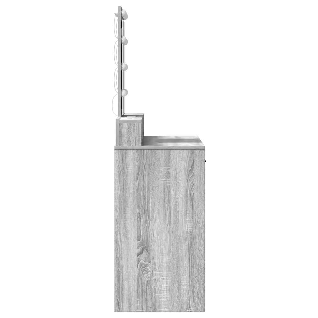 Schminktisch mit Speicher Grau 100 x 41 x 140 cm Holzwerkstoff