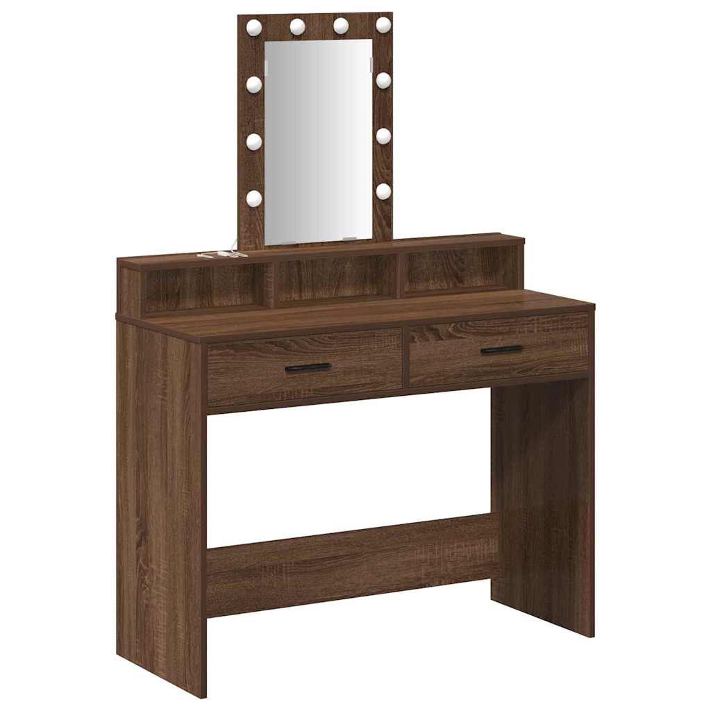 Schminktisch mit Speicher Braun 100 x 41 x 140 cm Holzwerkstoff