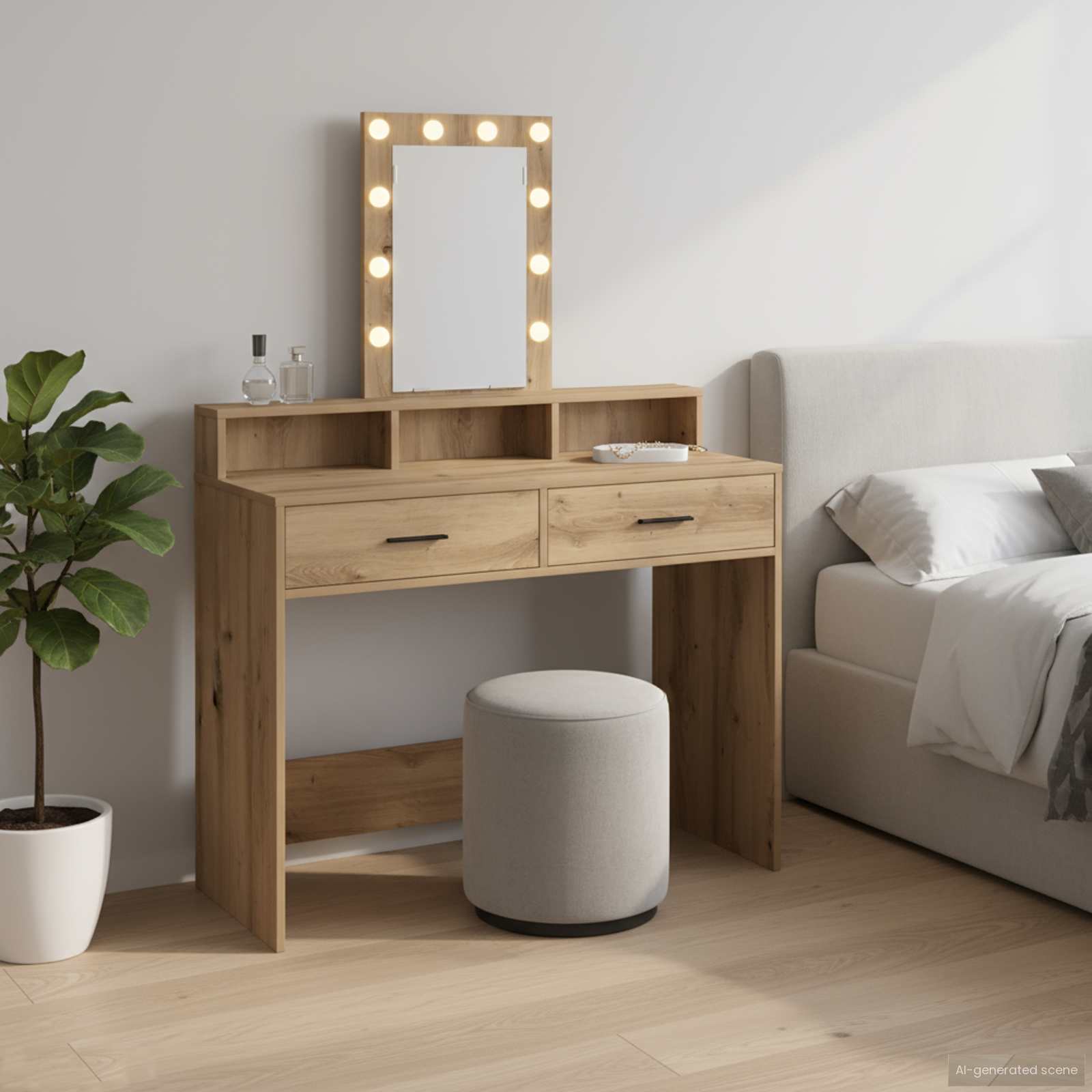 Schminktisch mit Speicher Braun 100 x 41 x 140 cm Holzwerkstoff