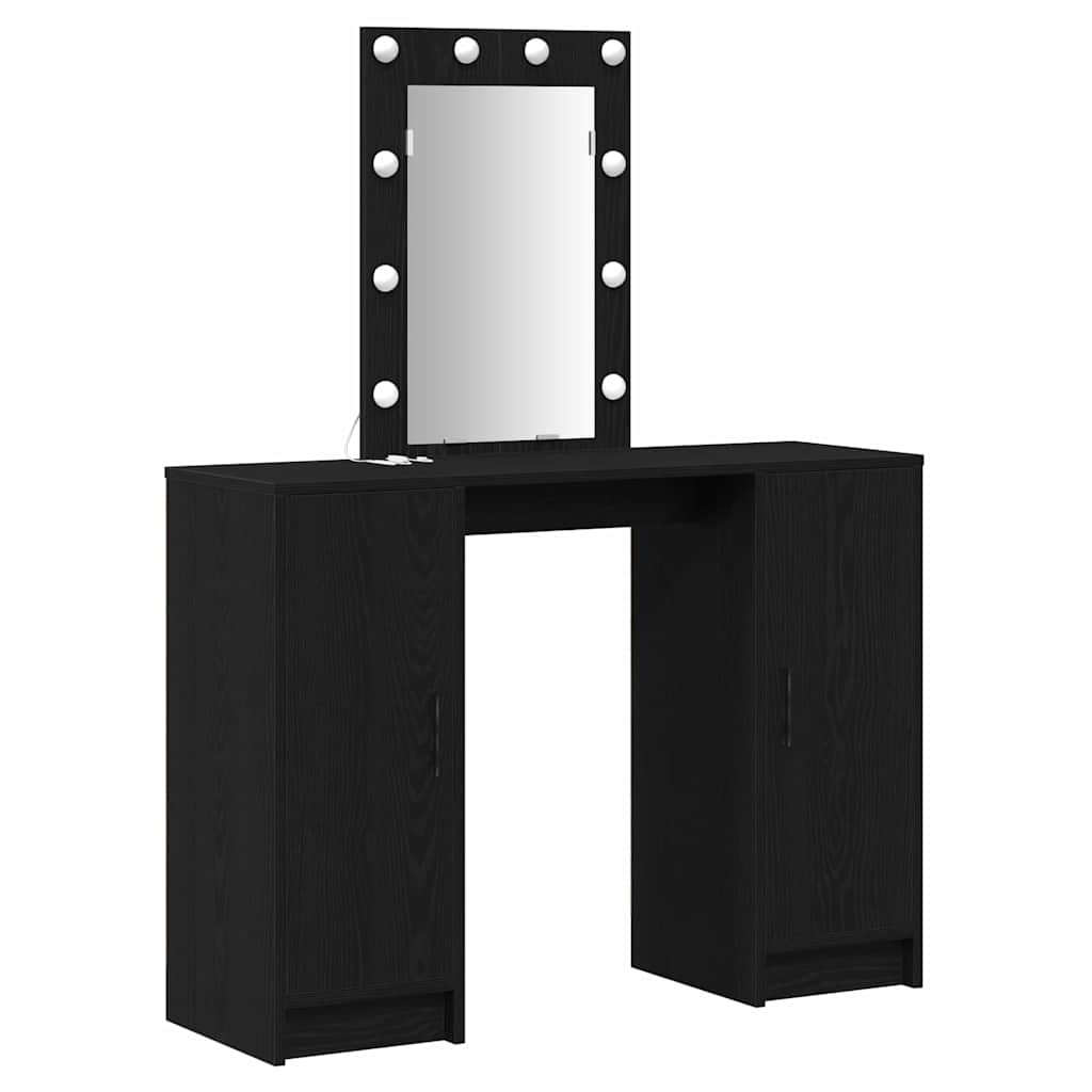 Schminktisch mit Tür Schwarz 102 x 33 x 135 cm Holzwerkstoff