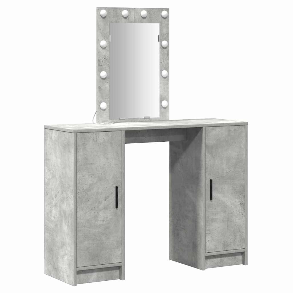 Schminktisch mit Tür Hellgrau 102 x 33 x 135 cm Holzwerkstoff