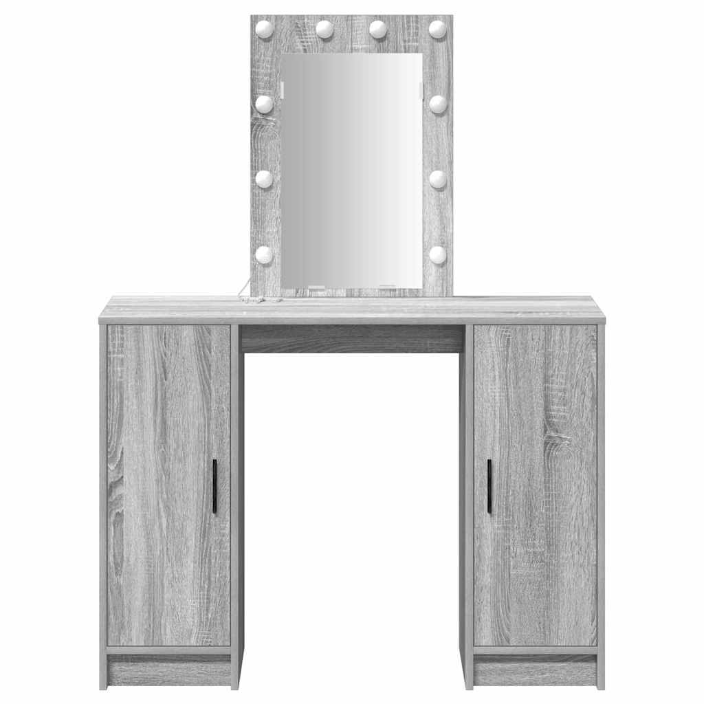 Schminktisch mit Speicher Grau 102 x 33 x 135 cm Holzwerkstoff