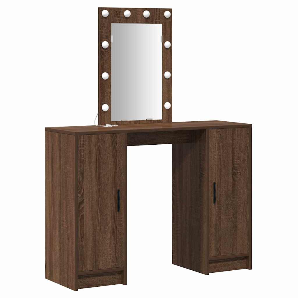 Schminktisch mit Speicher Braun 102 x 33 x 135 cm Holzwerkstoff