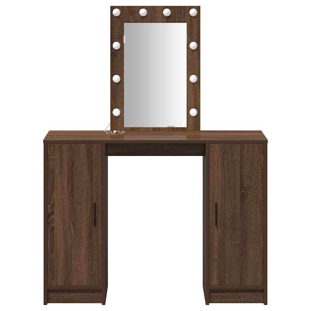 Schminktisch mit Speicher Braun 102 x 33 x 135 cm Holzwerkstoff