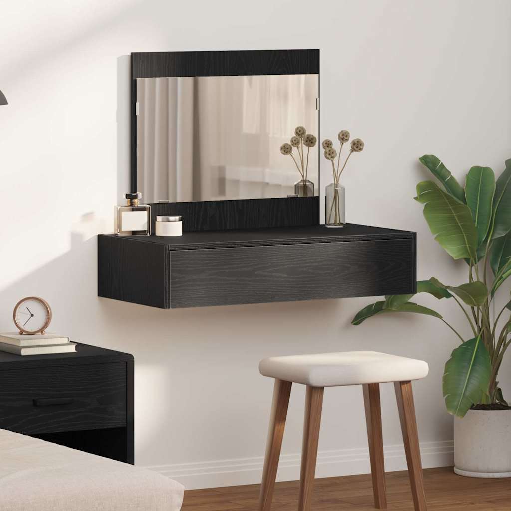 Schminktisch mit Speicher Schwarz 83 x 40 x 70 cm Holzwerkstoff