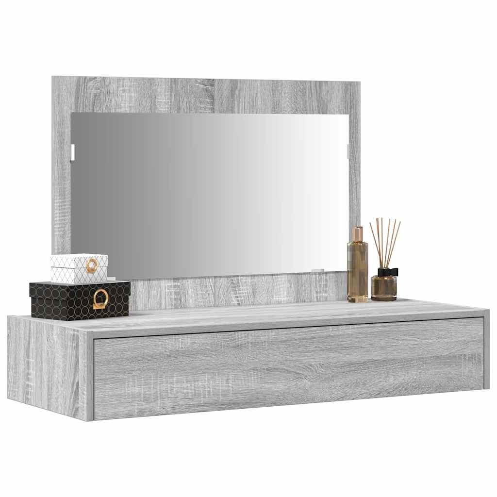 Schminktisch mit Schubladen Grau 100 x 40 x 70 cm Holzwerkstoff