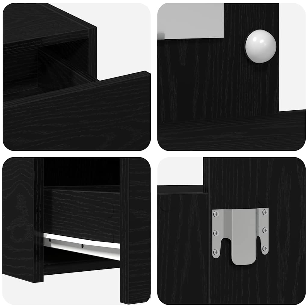 Schminktisch mit Speicher Schwarz 83 x 40 x 70 cm Holzwerkstoff