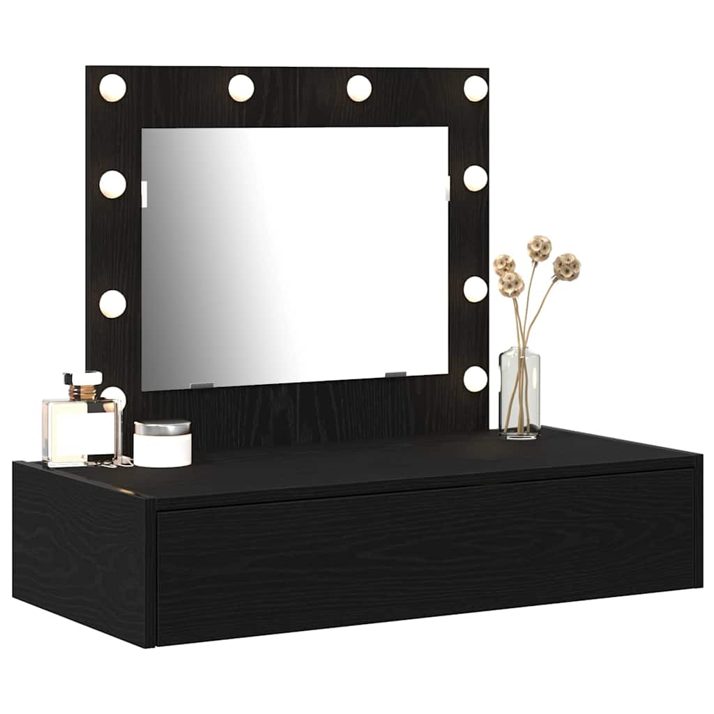 Schminktisch mit Speicher Schwarz 83 x 40 x 70 cm Holzwerkstoff