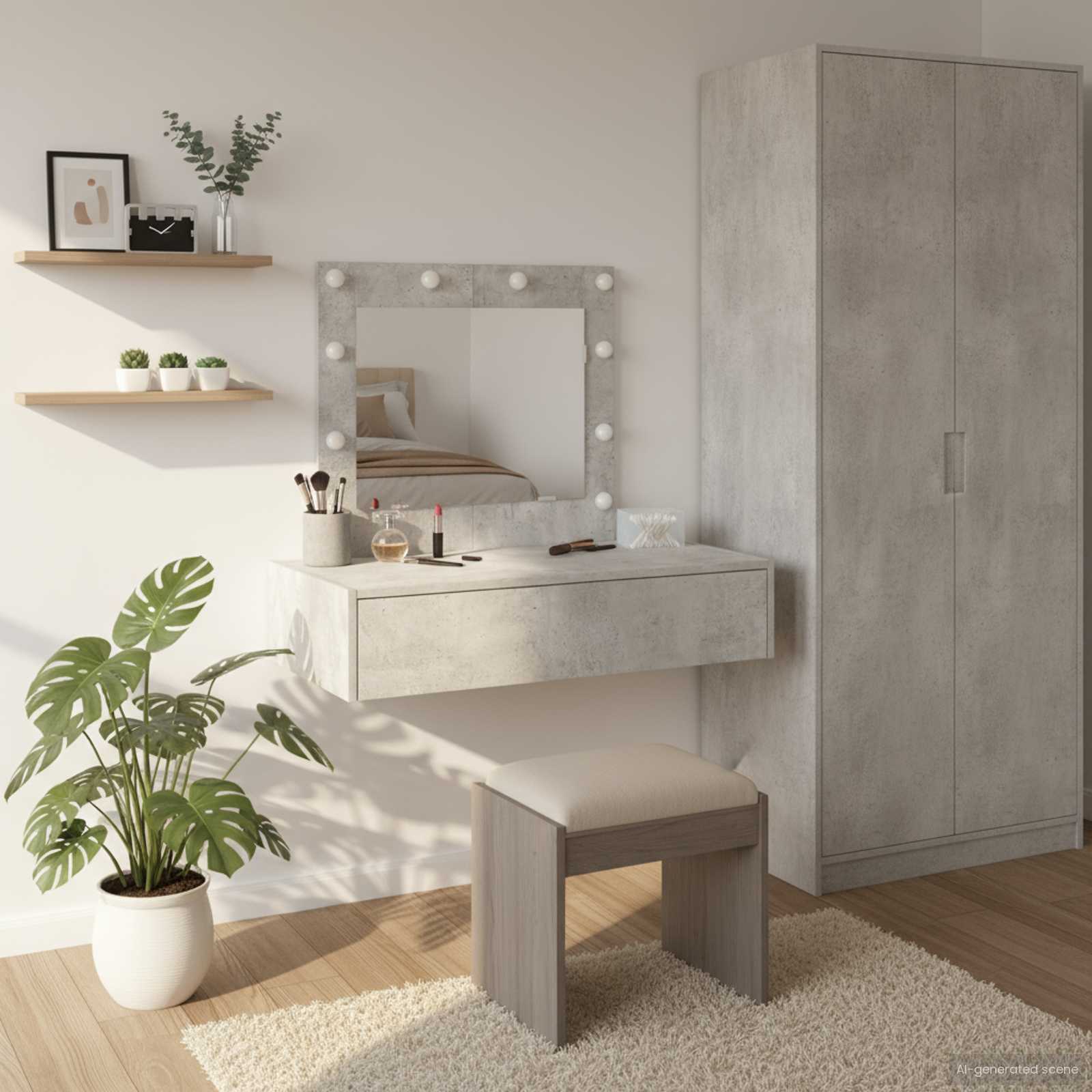 Schminktisch mit Schubladen Grau 83 x 40 x 70 cm Holzwerkstoff