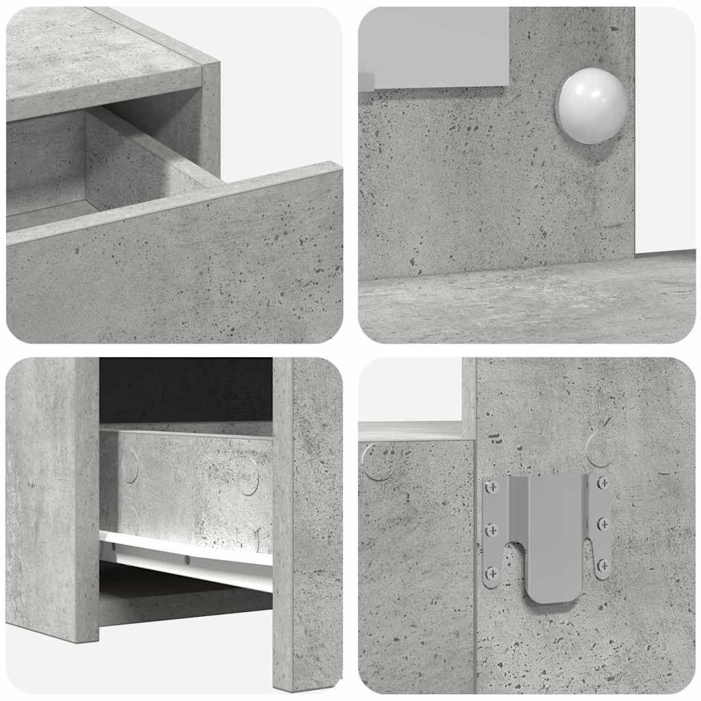 Schminktisch mit Schubladen Grau 100 x 40 x 70 cm Holzwerkstoff