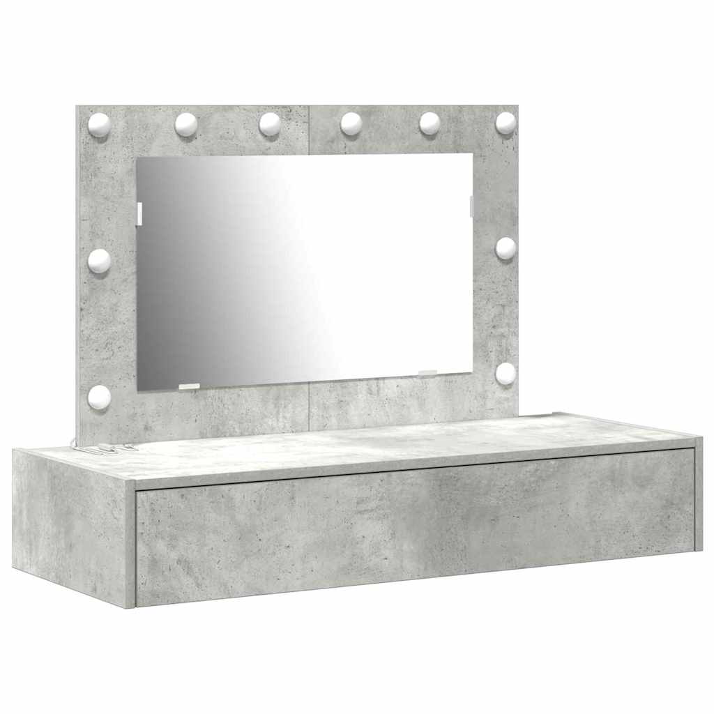 Schminktisch mit Schubladen Grau 100 x 40 x 70 cm Holzwerkstoff