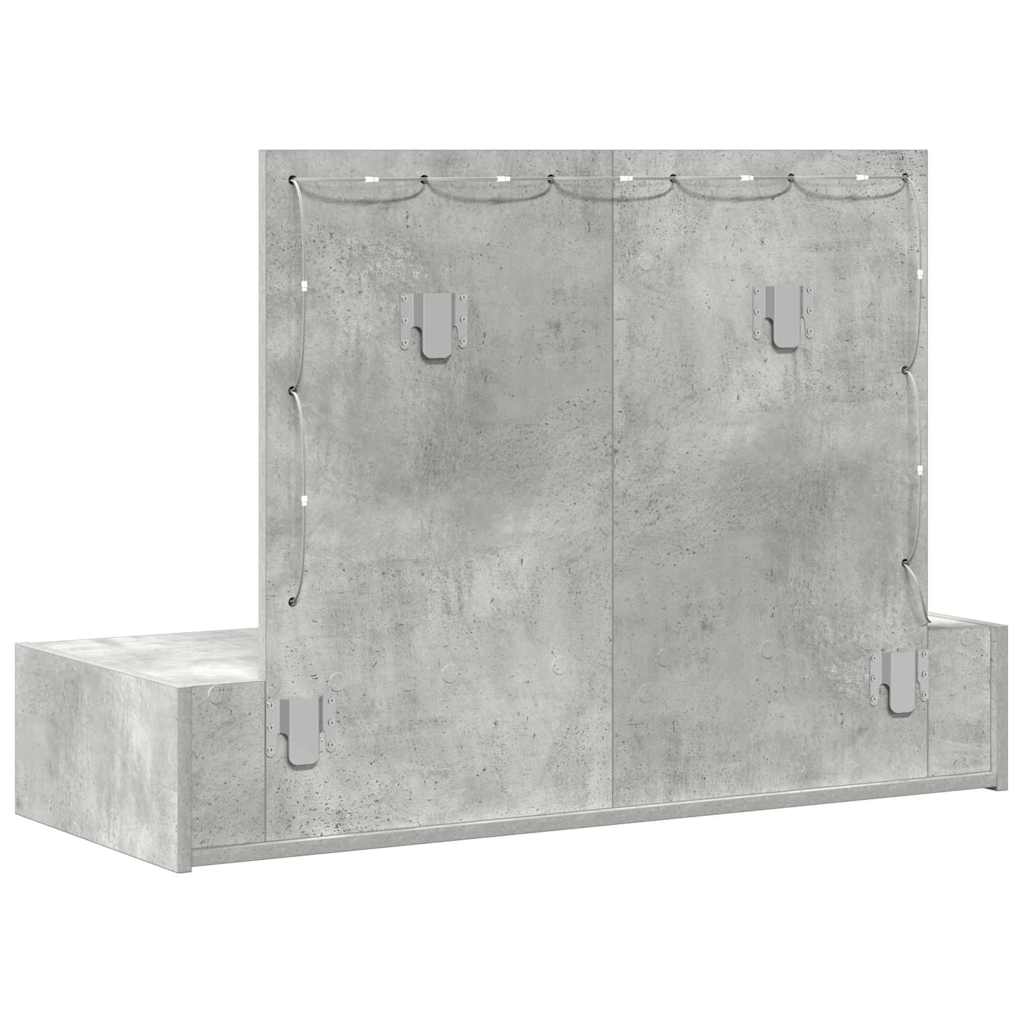 Schminktisch mit Schubladen Grau 100 x 40 x 70 cm Holzwerkstoff