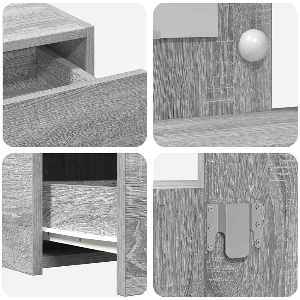 Schminktisch mit Schubladen Grau 100 x 40 x 70 cm Holzwerkstoff