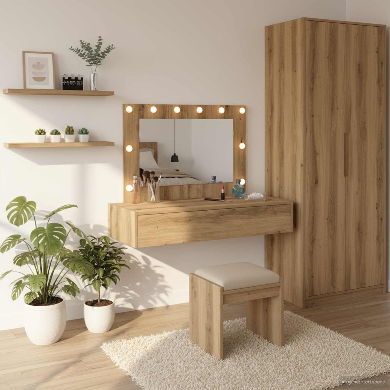 Schminktisch mit Speicher Braun 100 x 40 x 70 cm Holzwerkstoff
