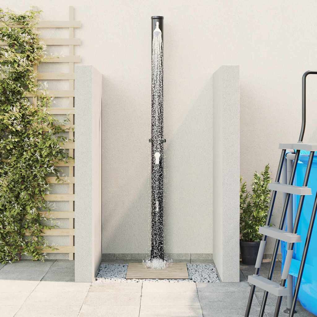 Außen Solardusche Schwarz 217 cm PVC und Aluminium