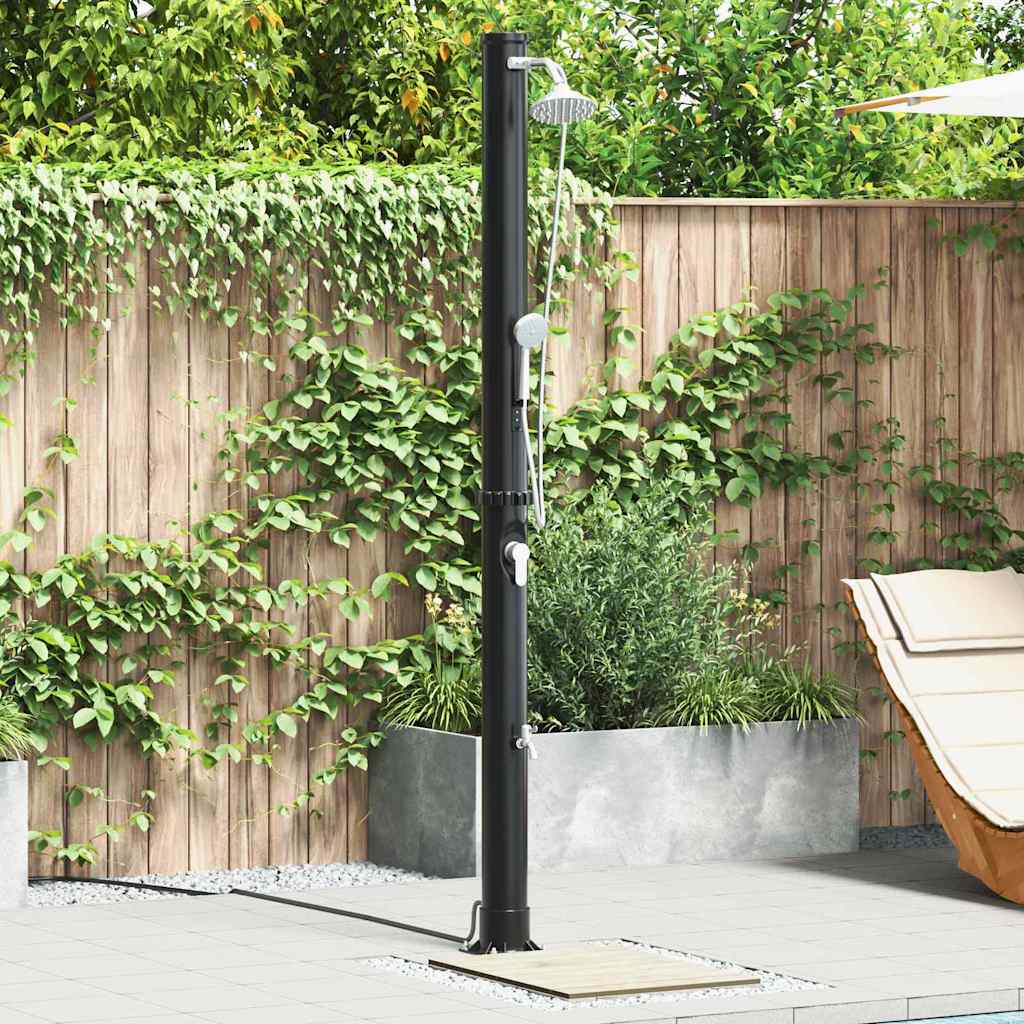 Außen Solardusche Schwarz 217 cm PVC und Aluminium