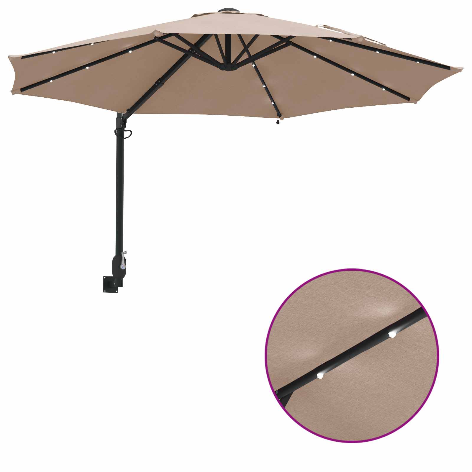 Garten-Sonnenschirm Taupe 248 x 248 x 148 cm