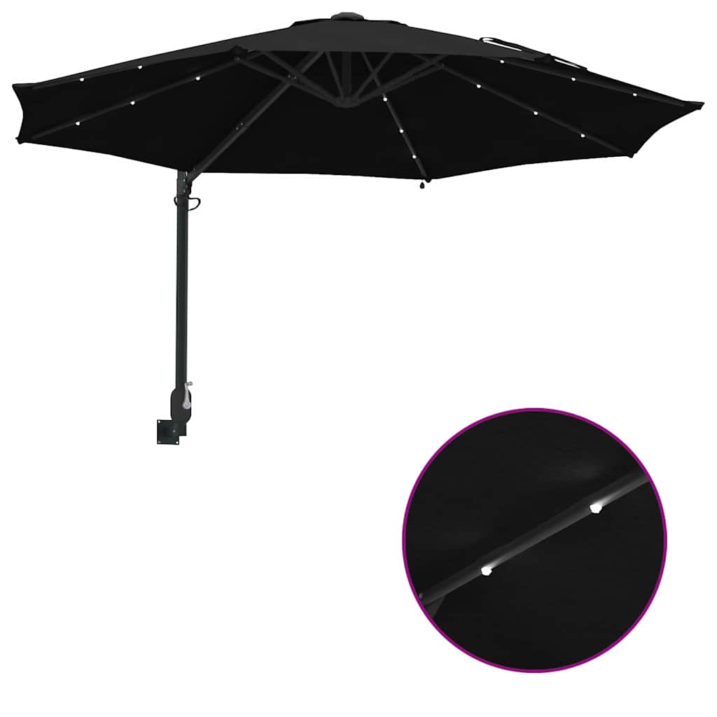 Garten-Sonnenschirm Schwarz 248 x 248 x 148 cm