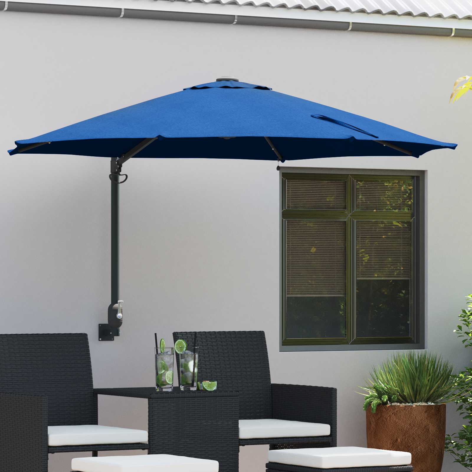Garten-Sonnenschirm Azurblau 248 x 248 x 148 cm