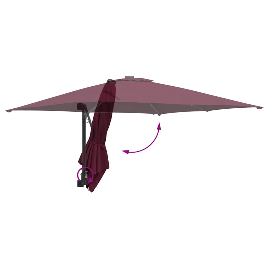 Garten-Sonnenschirm Bordeauxrot 248,5 x 247,5 x 160 cm