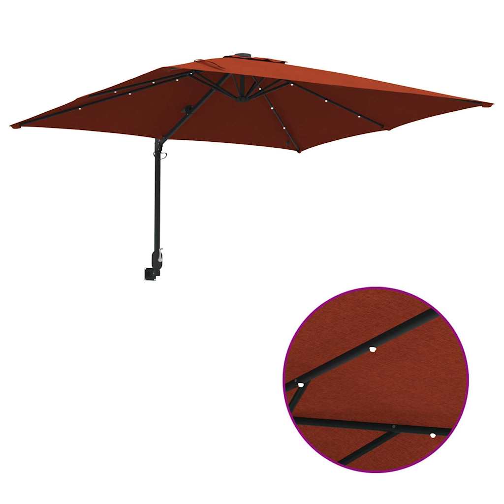 Garten-Sonnenschirm Terrakotta 248,5 x 247,5 x 160 cm
