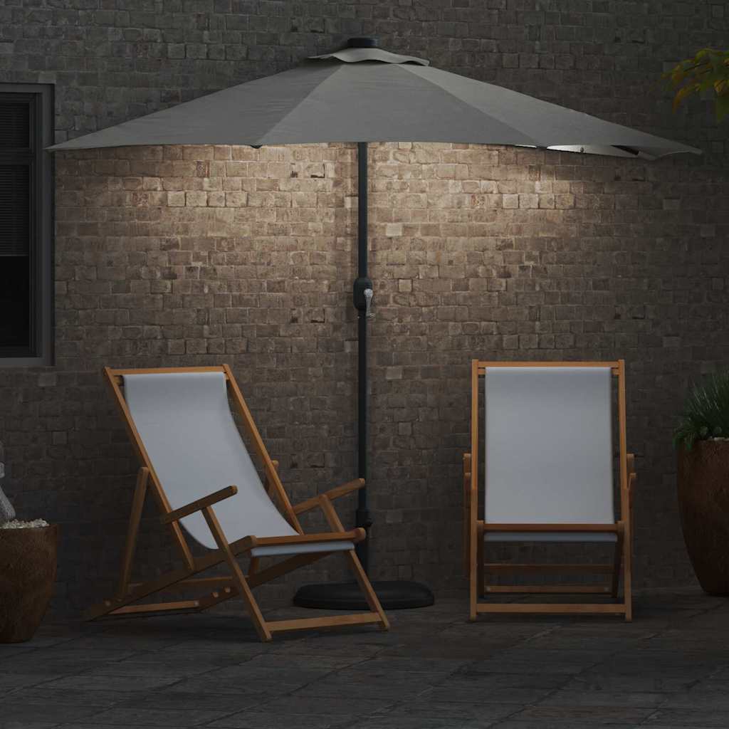 Garten-Sonnenschirm Sand 294 x 150 x 224 cm Polyester und Stahl