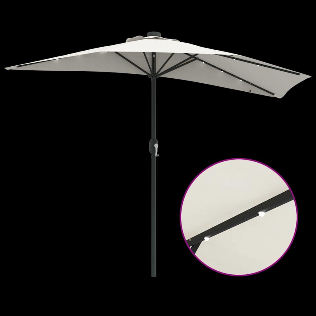 Garten-Sonnenschirm Sand 294 x 150 x 224 cm Polyester und Stahl