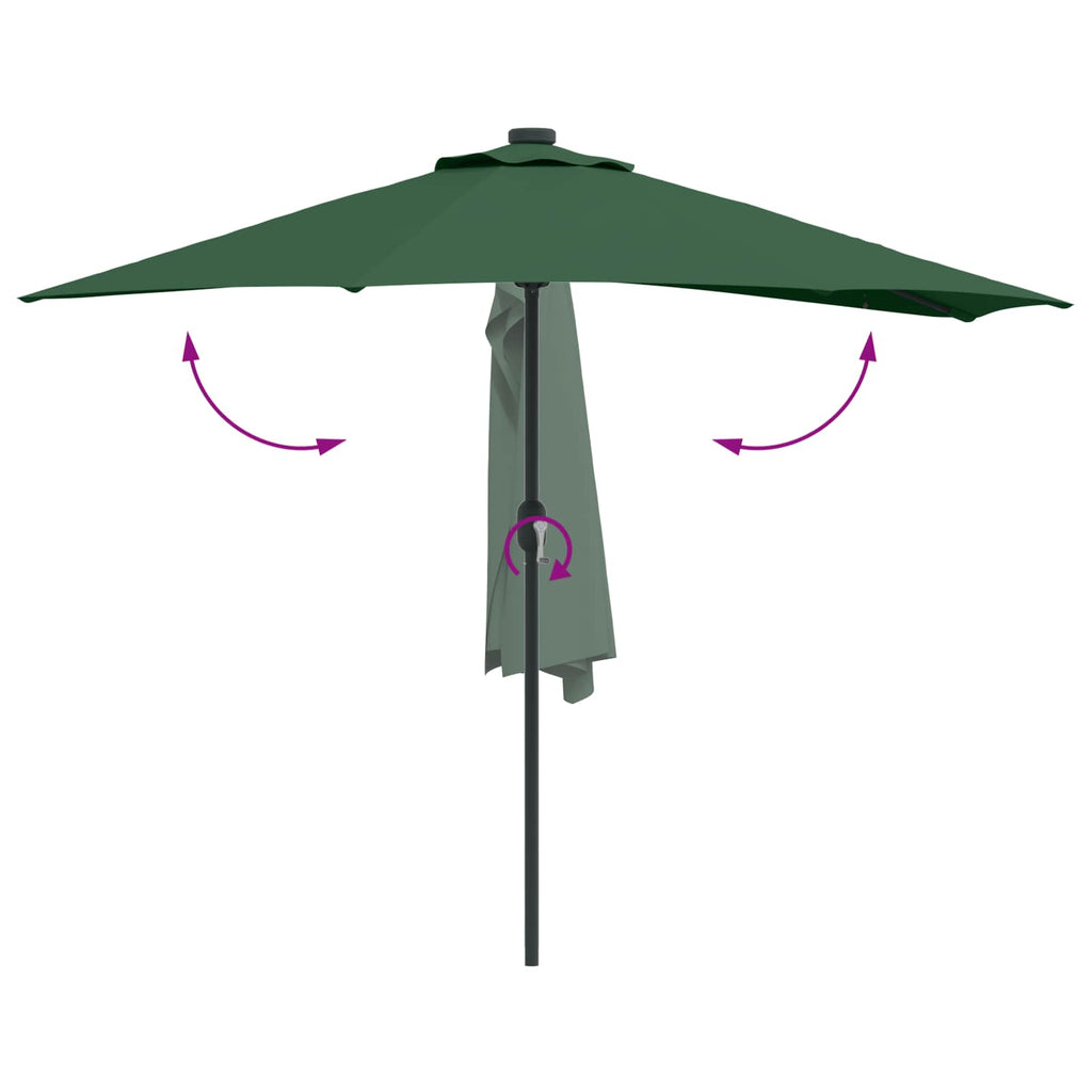 Garten-Sonnenschirm Grün 294 x 150 x 224 cm Polyester und Stahl
