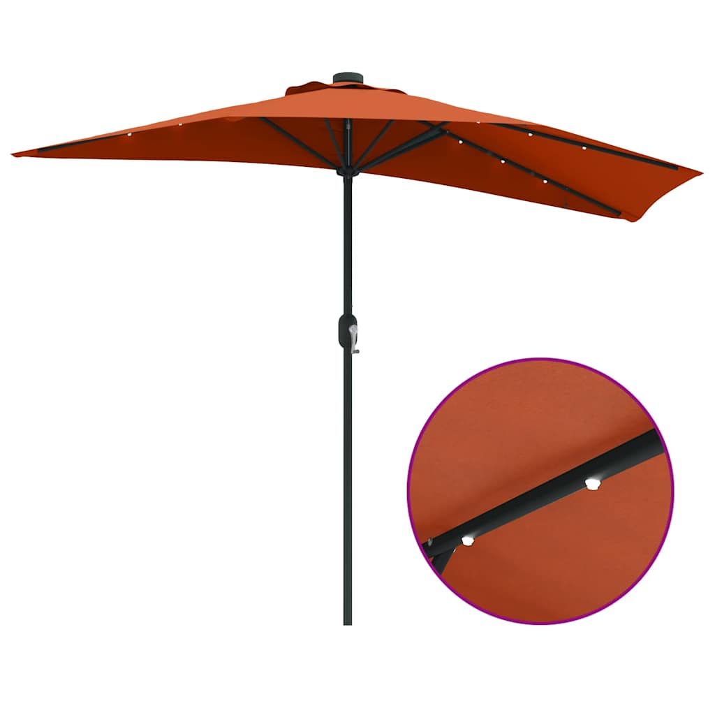 Garten-Sonnenschirm Terrakotta 294 x 150 x 224 cm