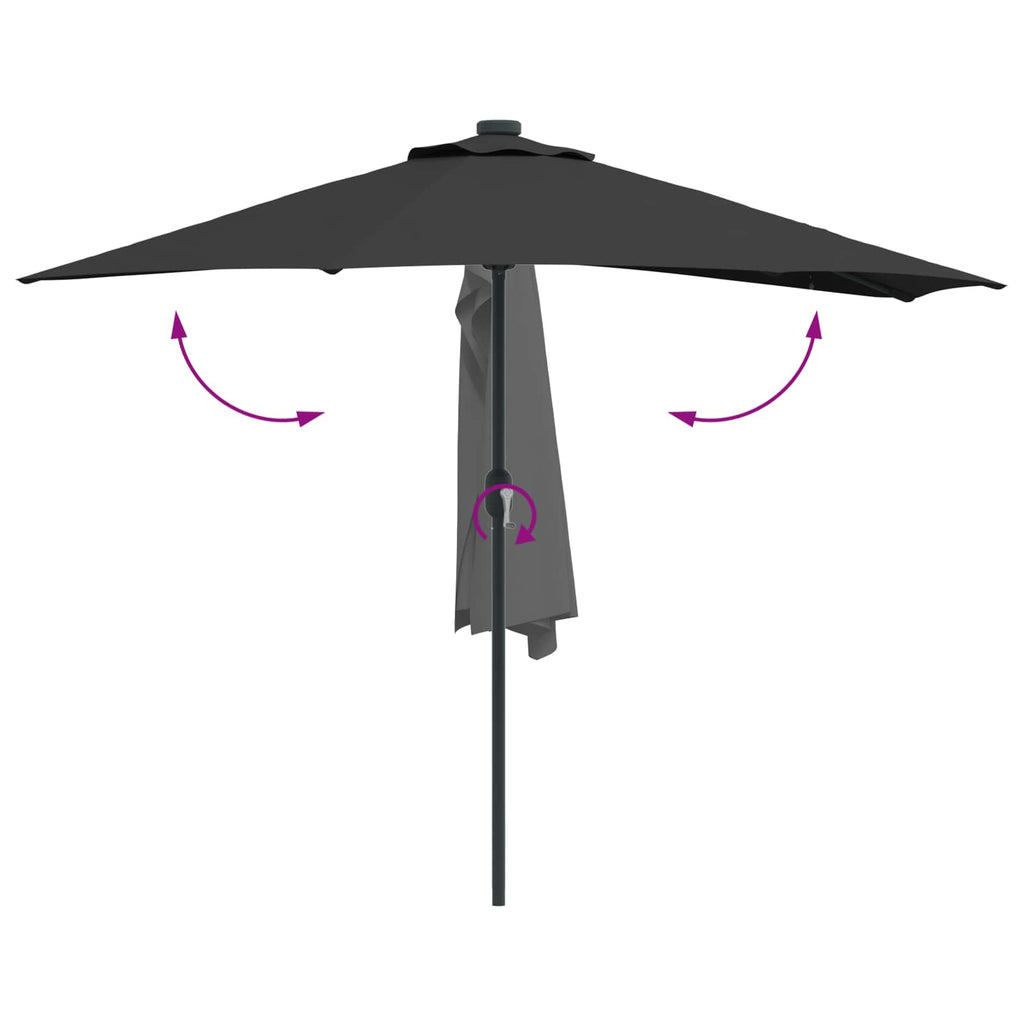 Garten-Sonnenschirm Schwarz 294 x 150 x 224 cm