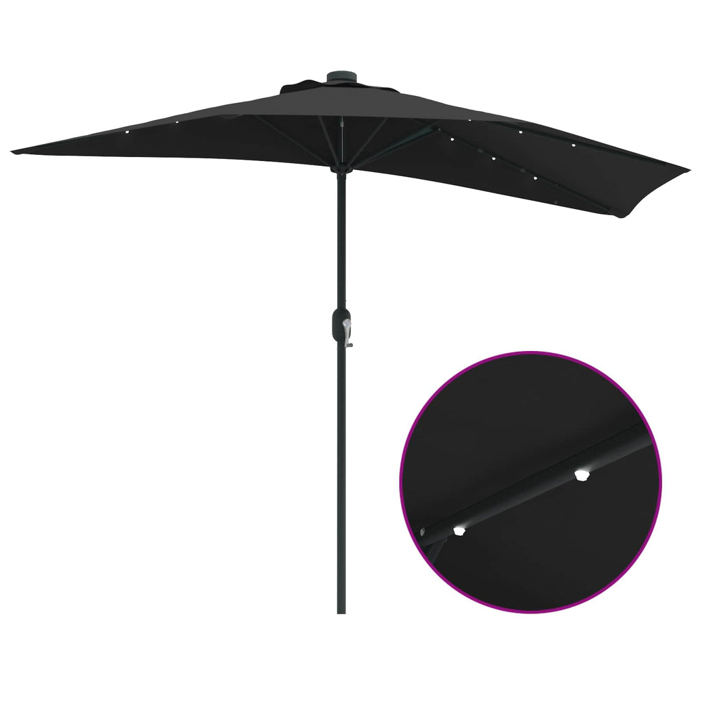 Garten-Sonnenschirm Schwarz 294 x 150 x 224 cm
