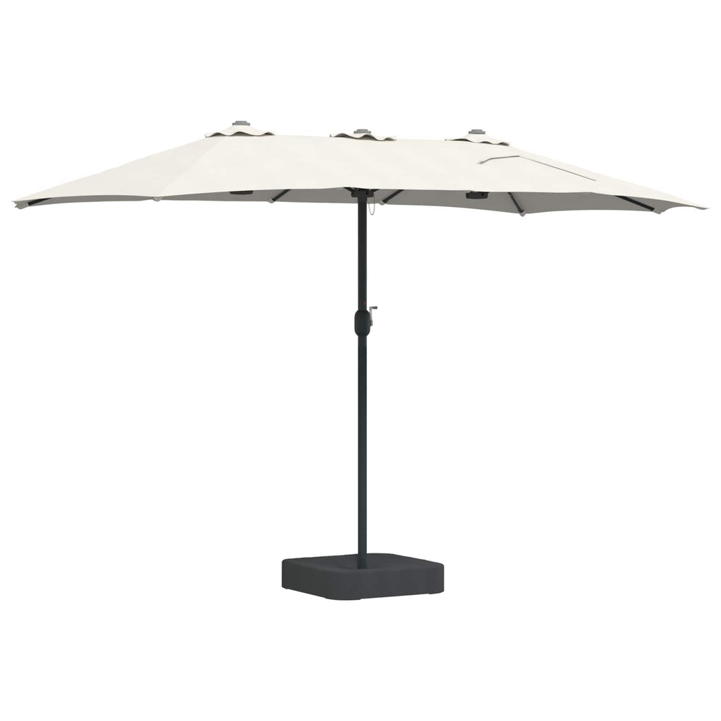 Garten-Sonnenschirm Sand und Anthrazit 385 x 209 x 244 cm