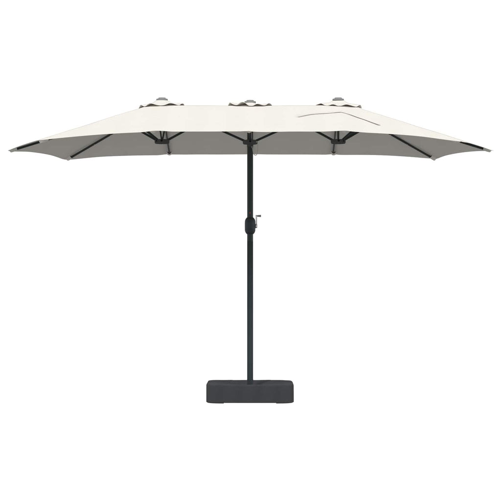 Garten-Sonnenschirm Sand und Anthrazit 385 x 209 x 244 cm