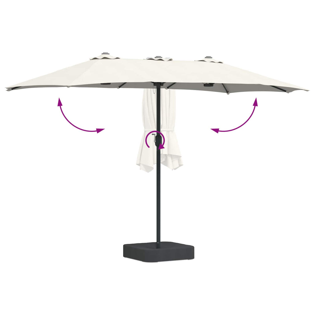 Garten-Sonnenschirm Sand und Anthrazit 385 x 209 x 244 cm
