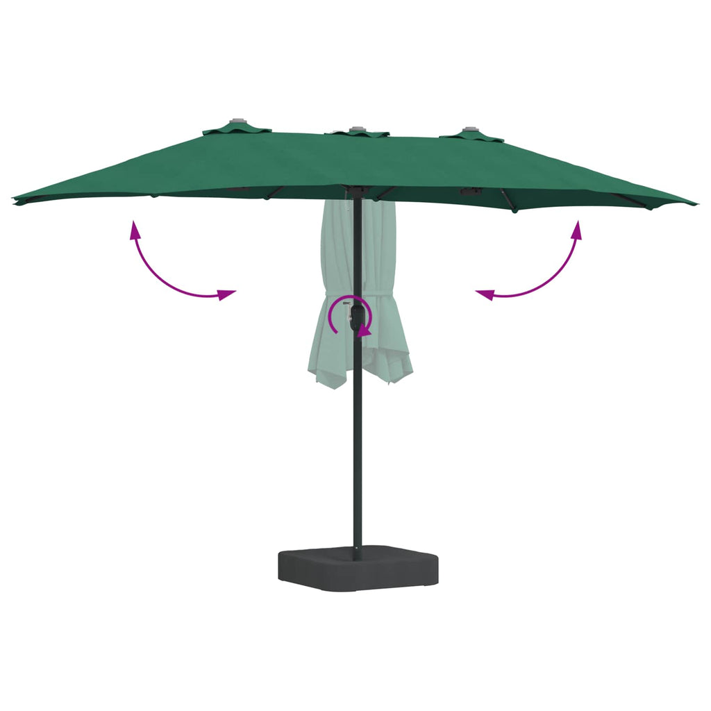 Garten-Sonnenschirm Grün 385 x 209 x 244 cm Polyester