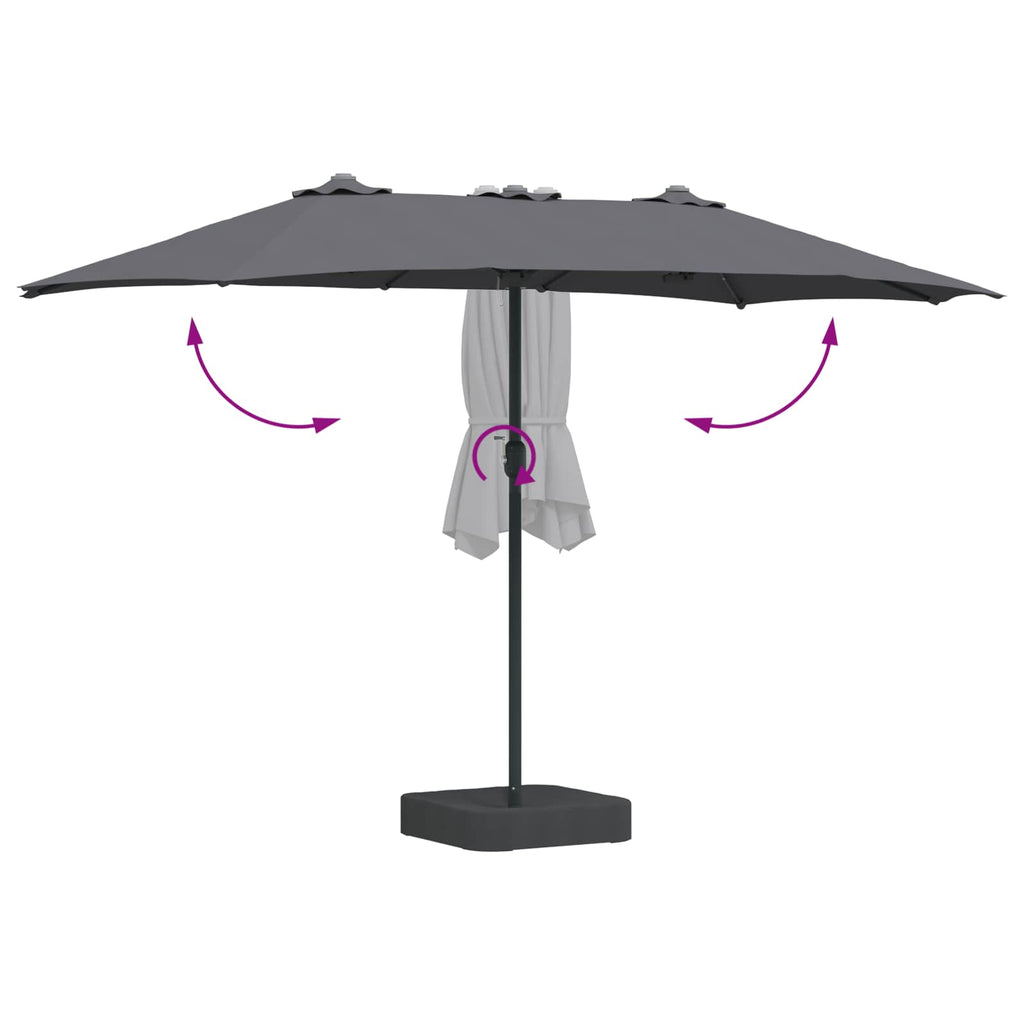 Garten-Sonnenschirm Anthrazit 385 x 209 x 244 cm Polyester