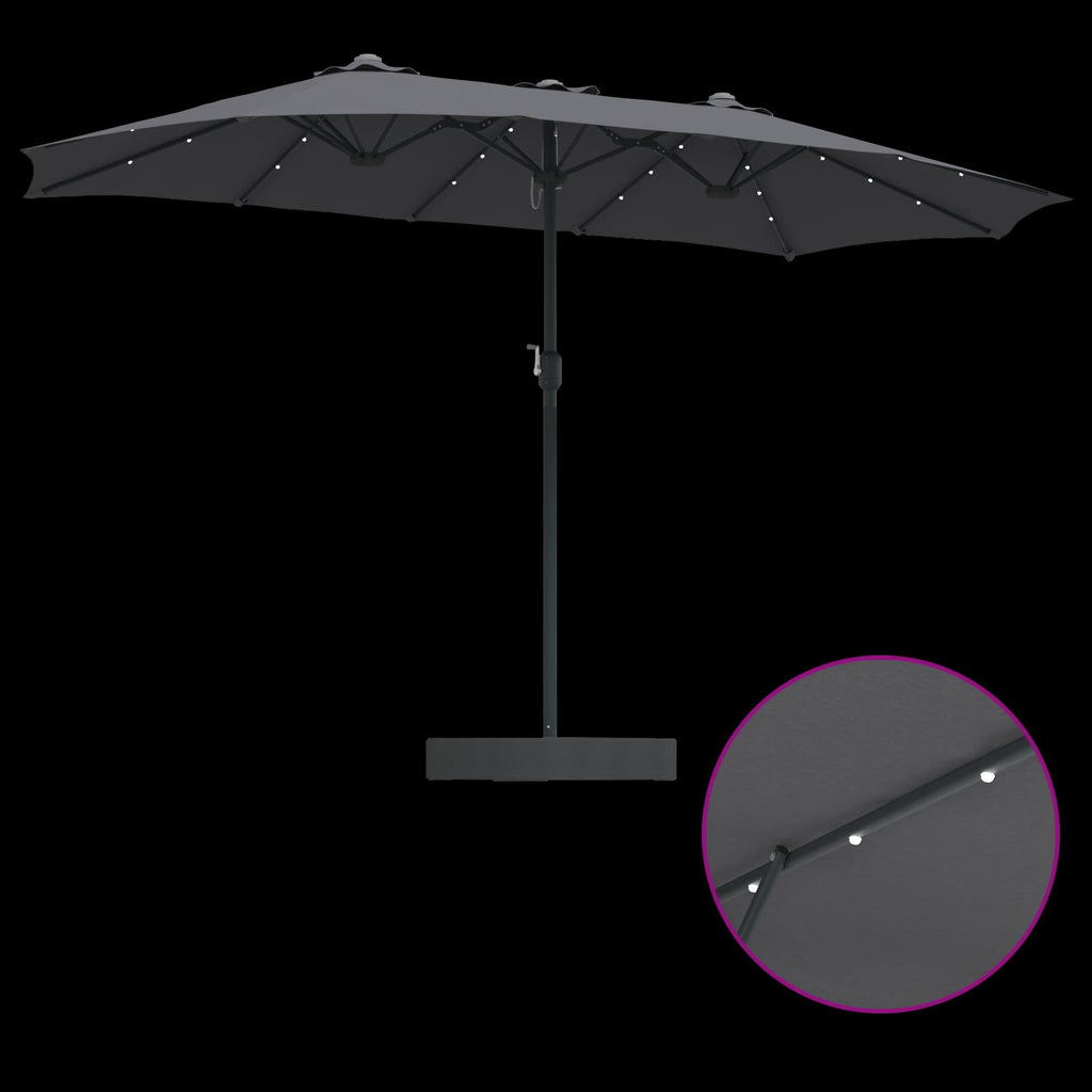 Garten-Sonnenschirm Anthrazit 385 x 209 x 244 cm Polyester