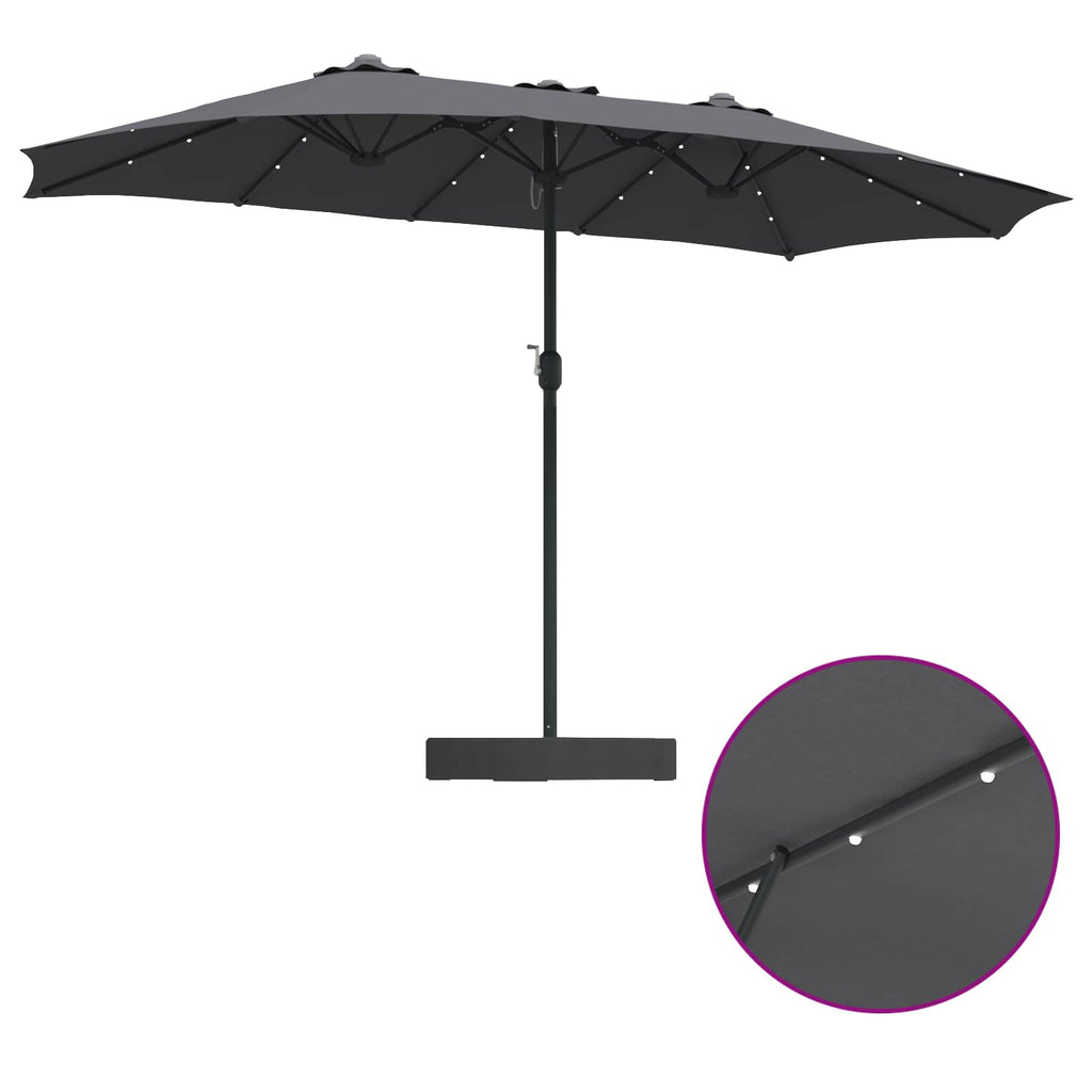 Garten-Sonnenschirm Anthrazit 385 x 209 x 244 cm Polyester