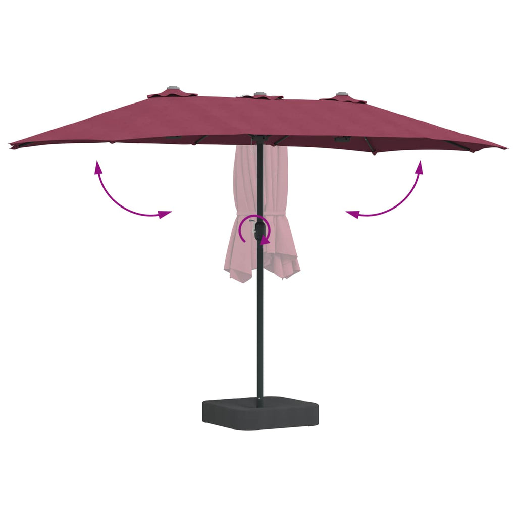 Garten-Sonnenschirm Bordeauxrot 385 x 209 x 244 cm Polyester