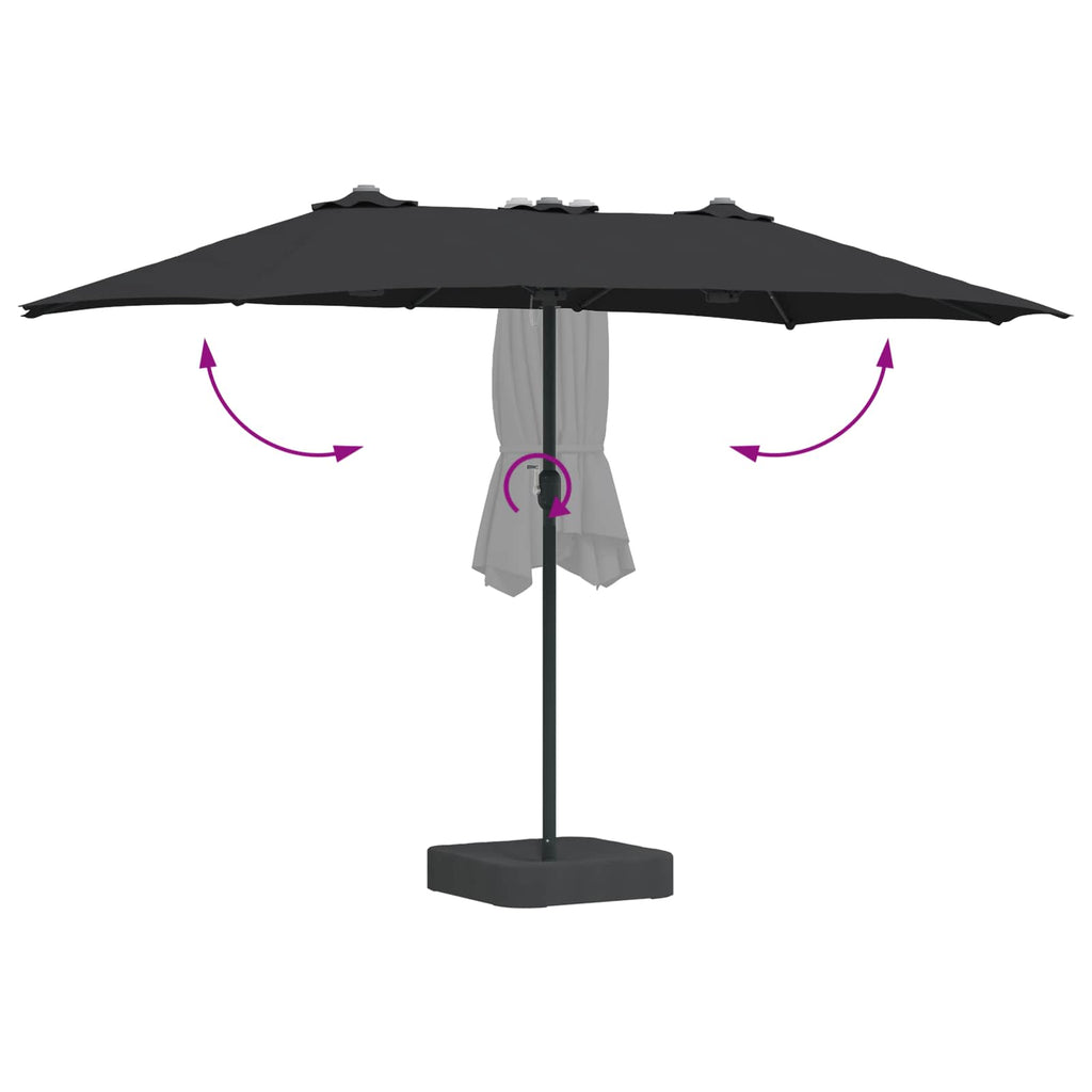 Garten-Sonnenschirm Schwarz 385 x 209 x 244 cm Polyester